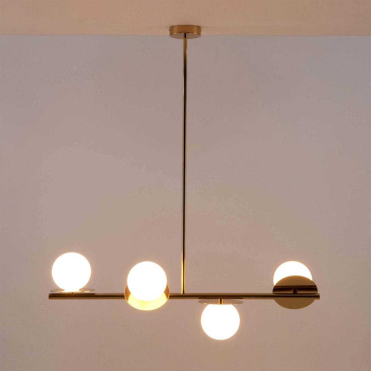Evvararis Modern Minimalist Brass Glass Chandelier