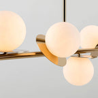 Evvararis Modern Minimalist Brass Glass Chandelier