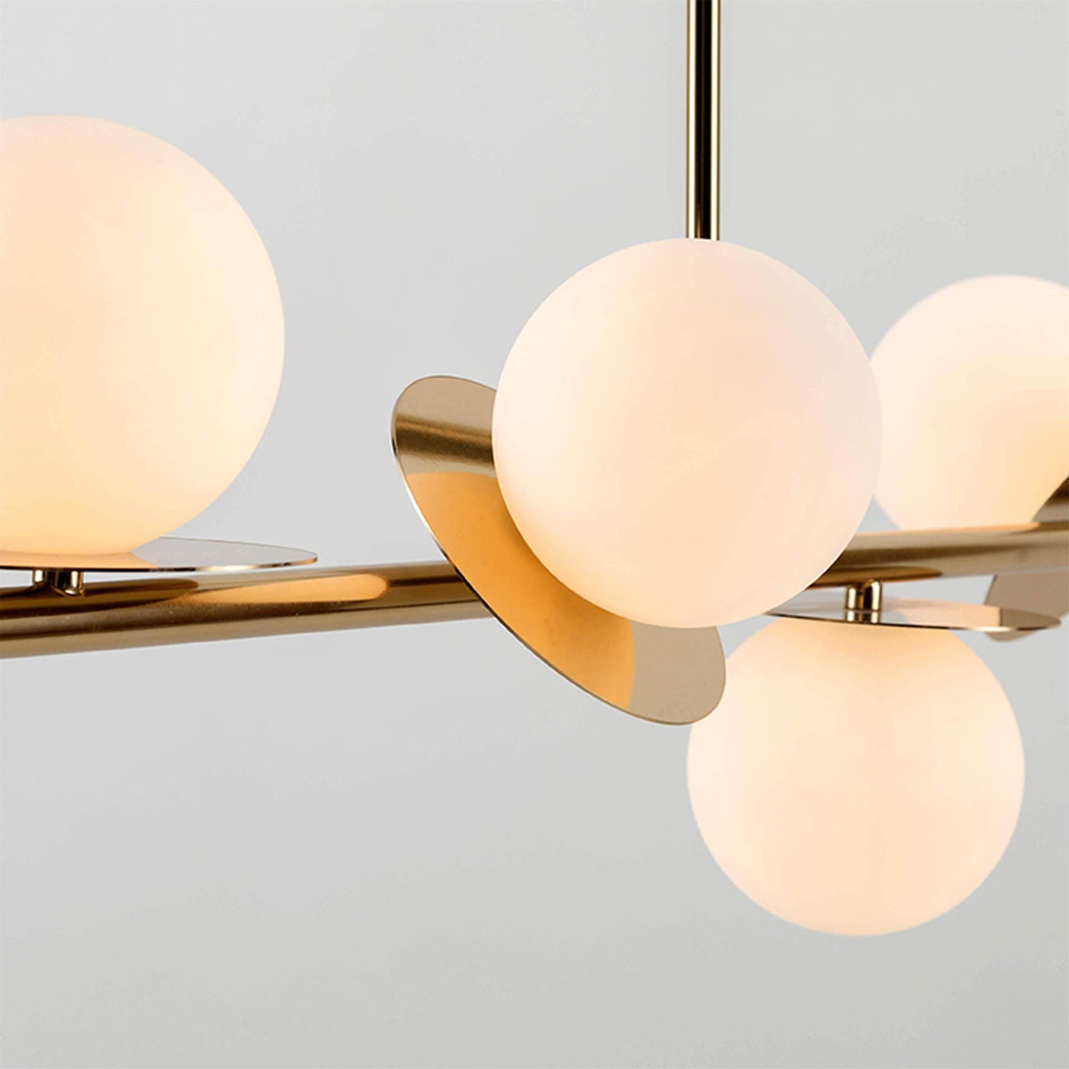 Evvararis Modern Minimalist Brass Glass Chandelier