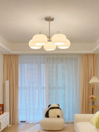 Aurora Chandelier White Glass Persimmon Shape