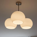 Aurora Chandelier White Glass Persimmon Shape