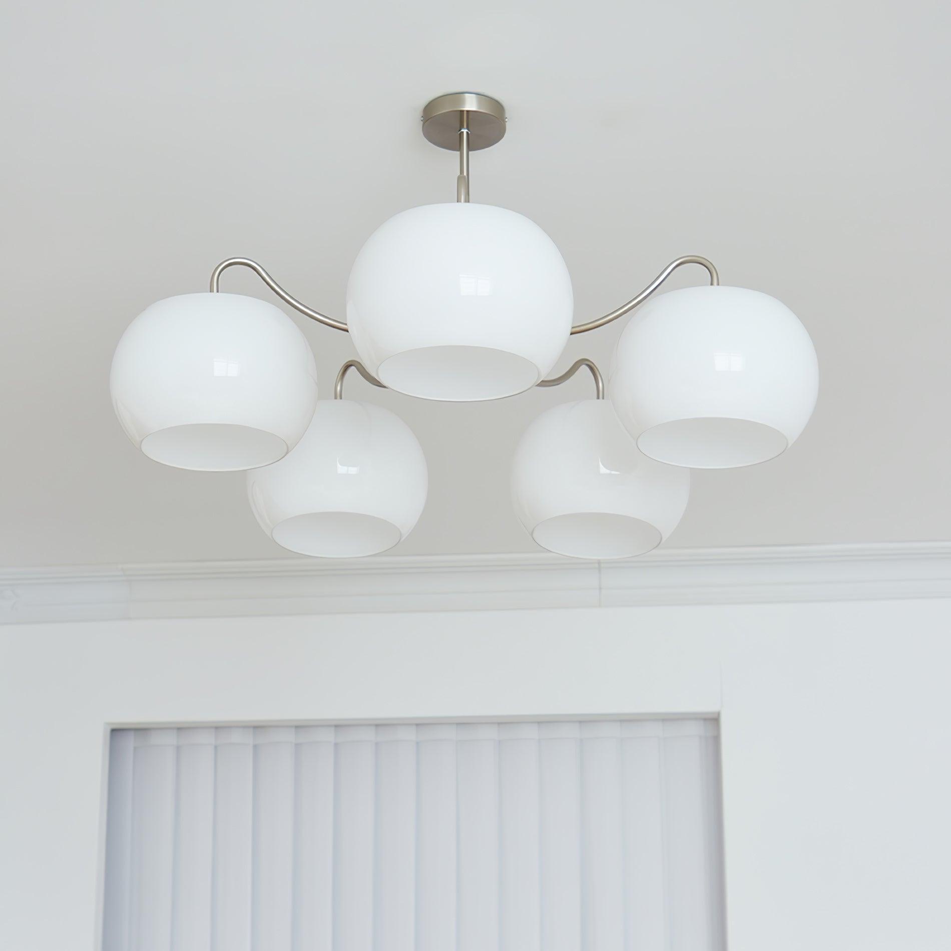 Aurora Chandelier White Glass Persimmon Shape