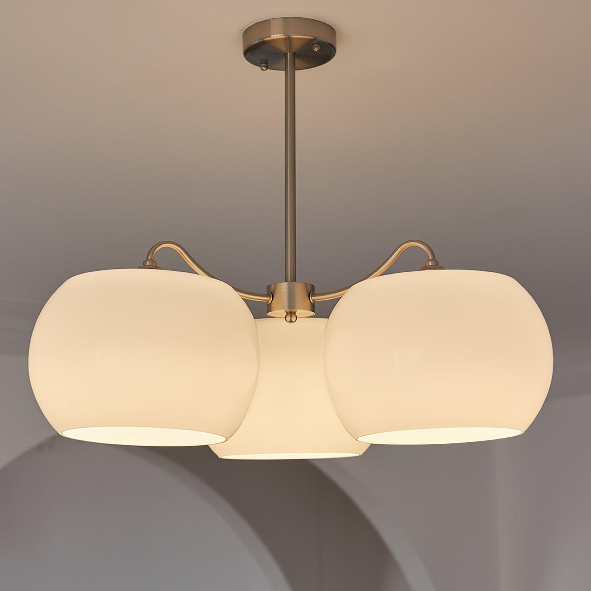 Aurora Chandelier White Glass Persimmon Shape
