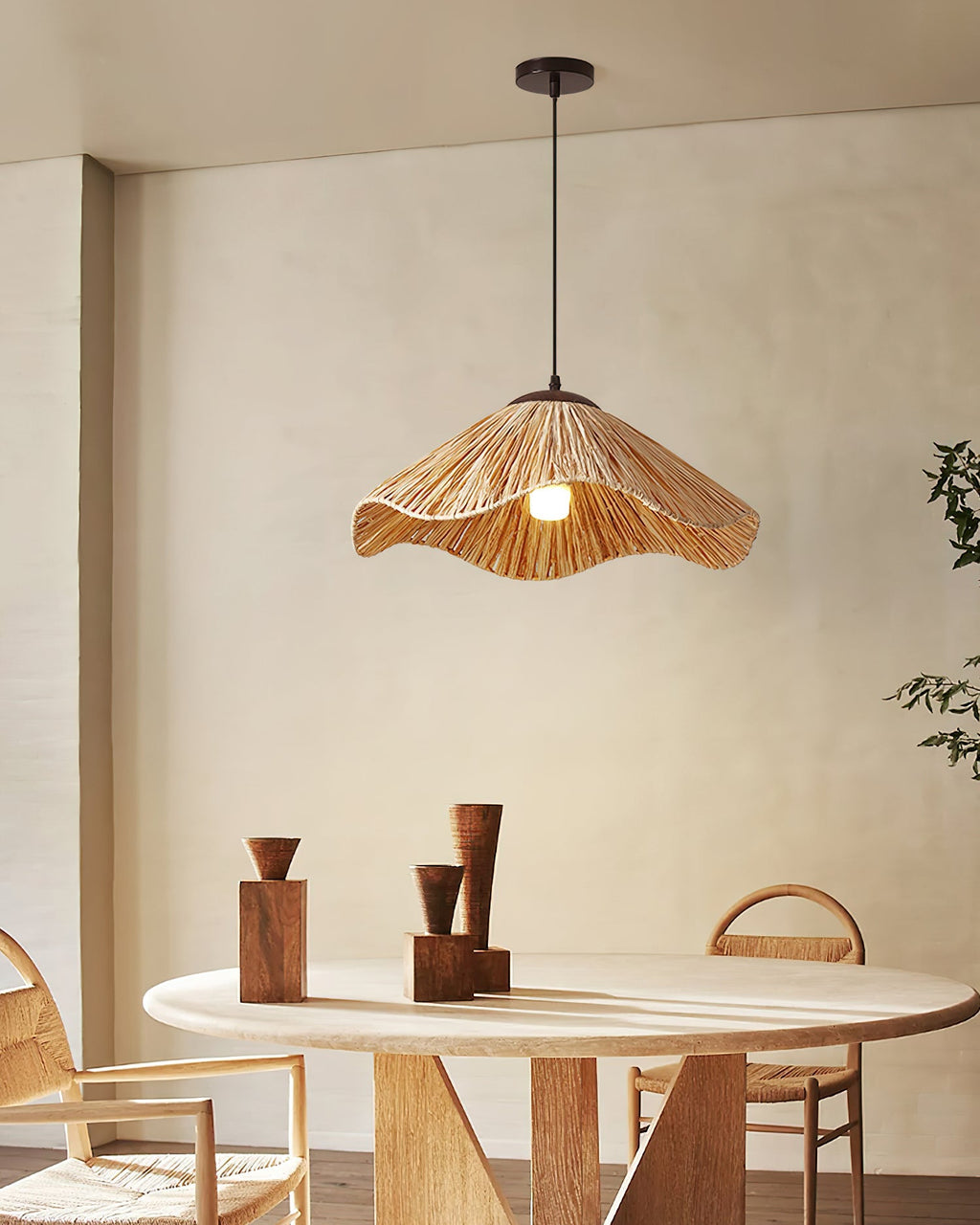 Nikita Pendant Lamp Rattan Organic Wavy