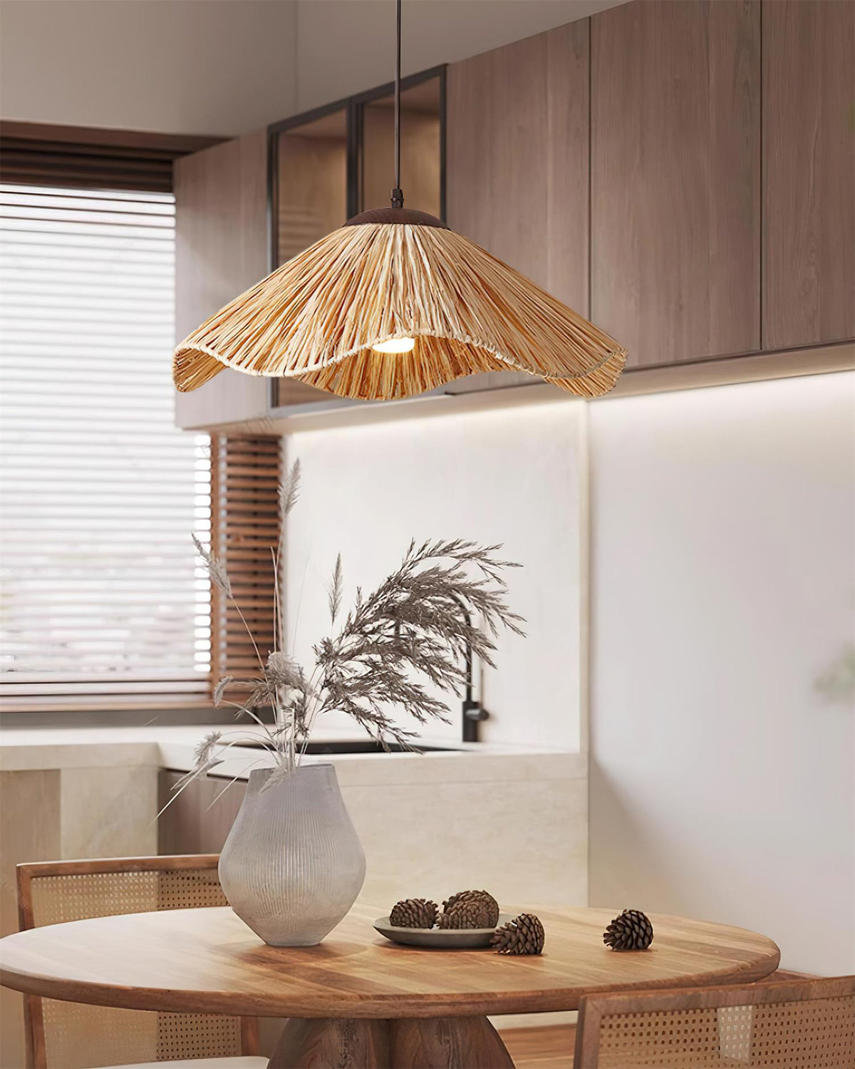Nikita Pendant Lamp Rattan Organic Wavy