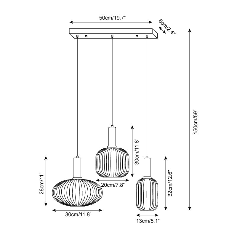 Elara Ribbed Pendant Lamp