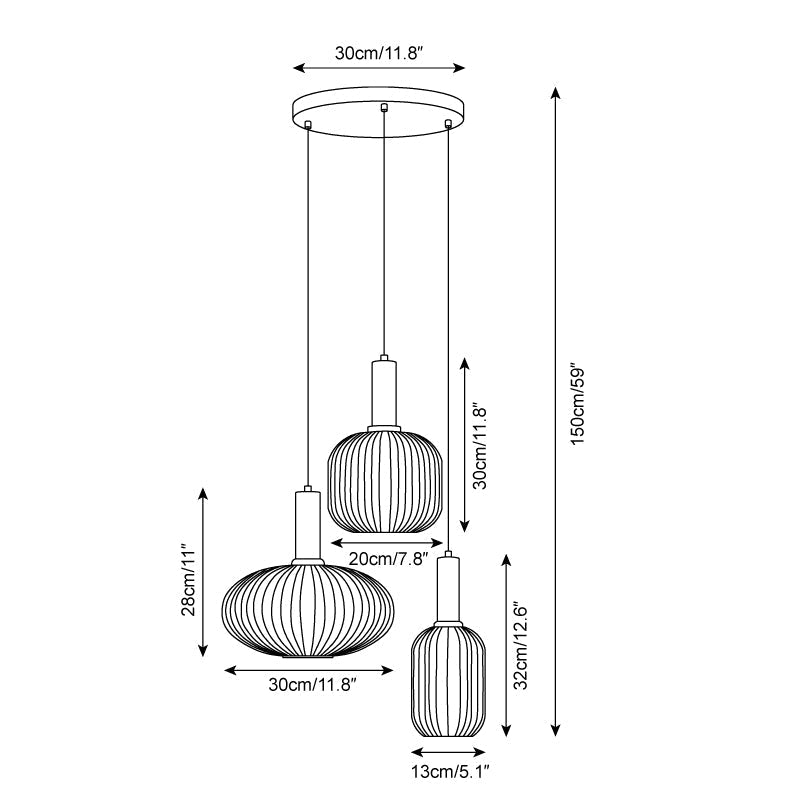 Elara Ribbed Pendant Lamp