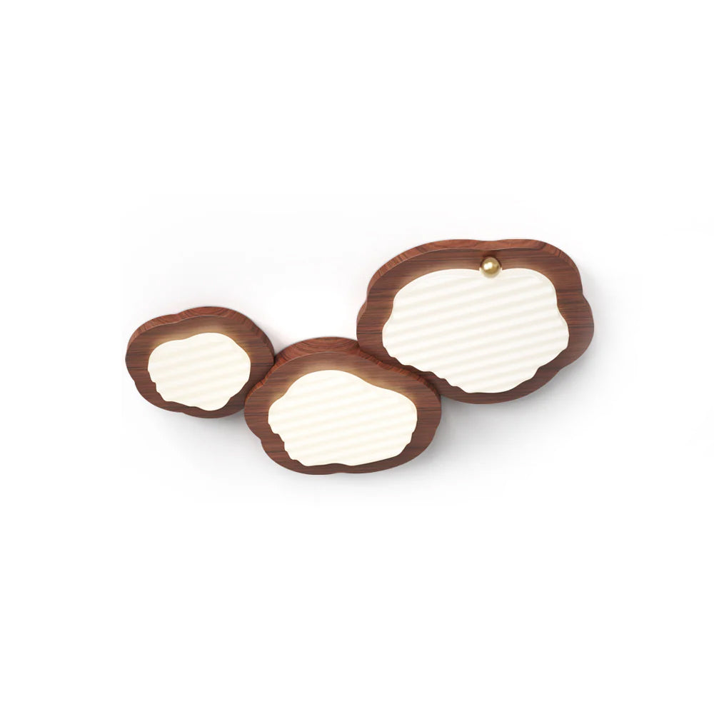 Niseko Ceiling Lamp Wood Finish With Cloud-Like
