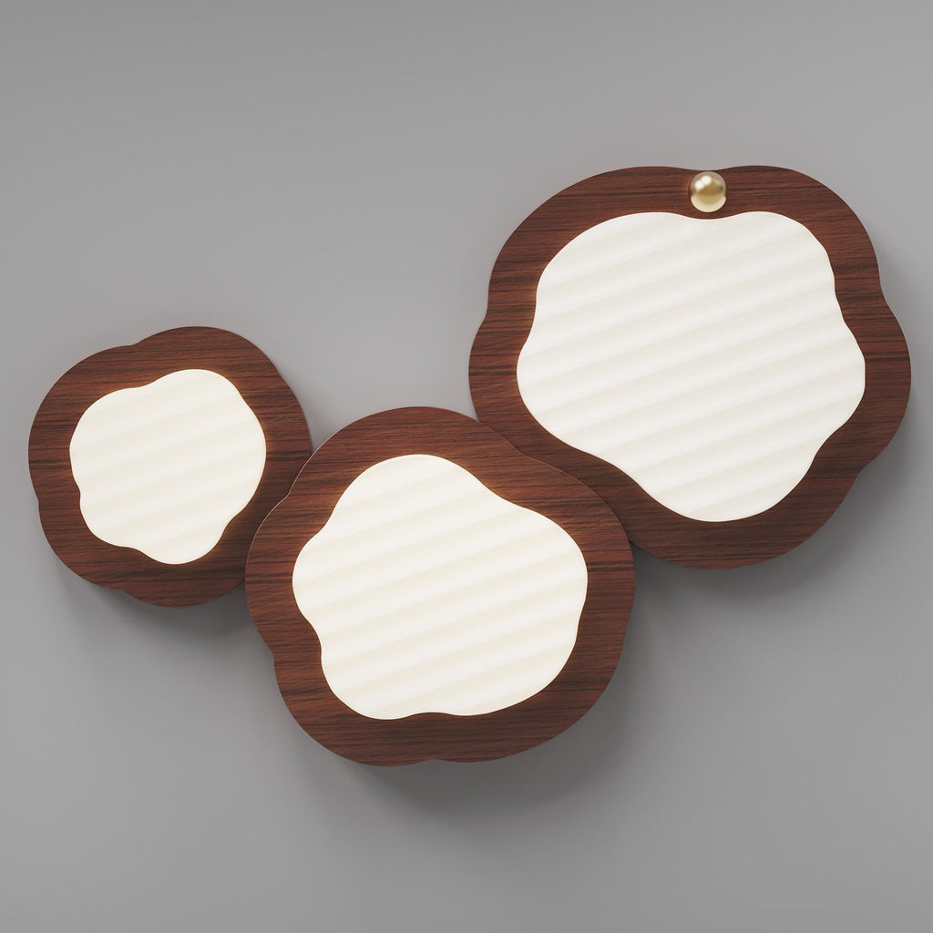 Niseko Ceiling Lamp Wood Finish With Cloud-Like