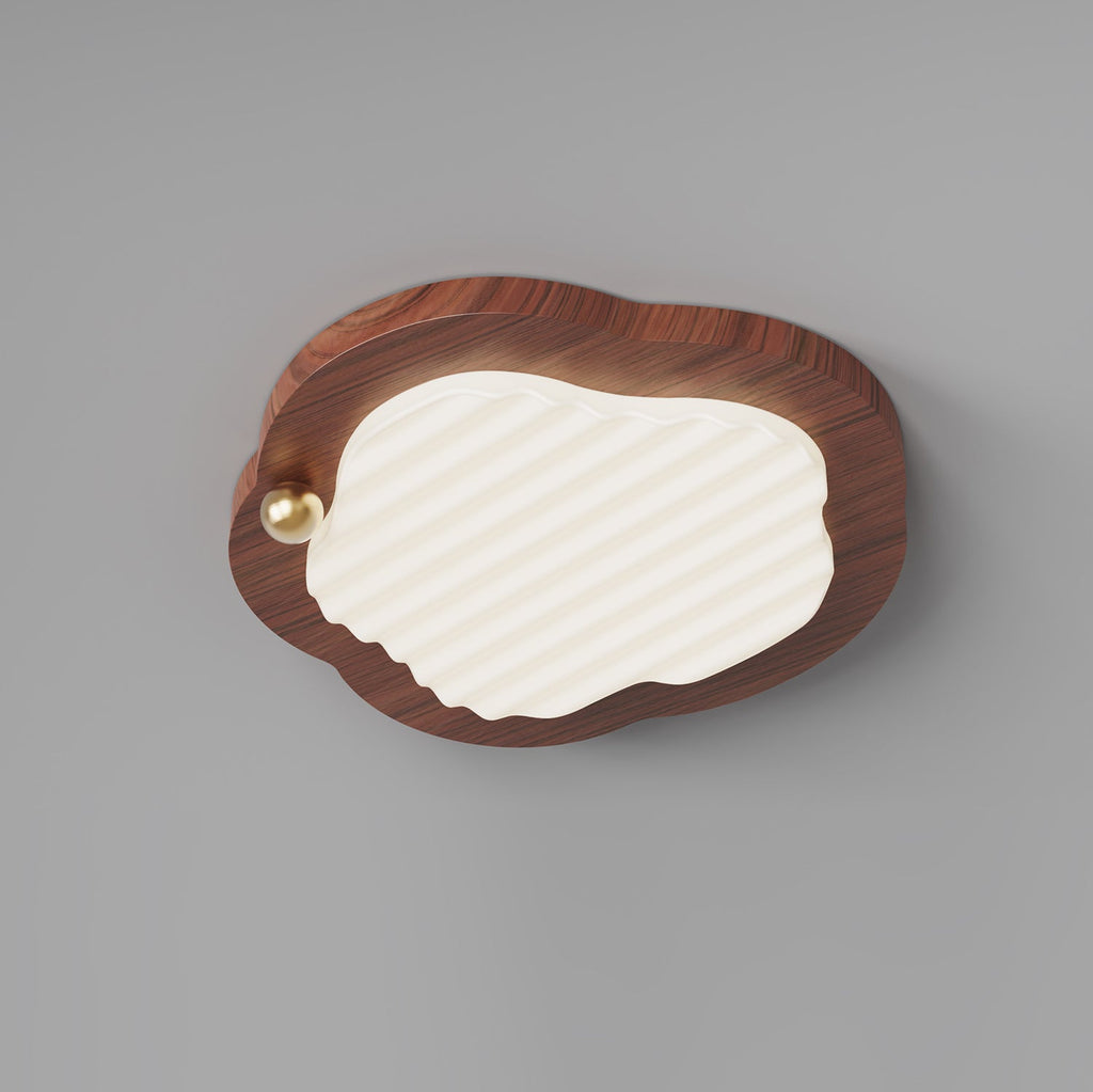 Niseko Ceiling Lamp Wood Finish With Cloud-Like