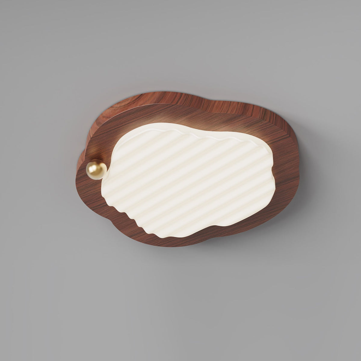 Niseko Ceiling Lamp Wood Finish With Cloud-Like