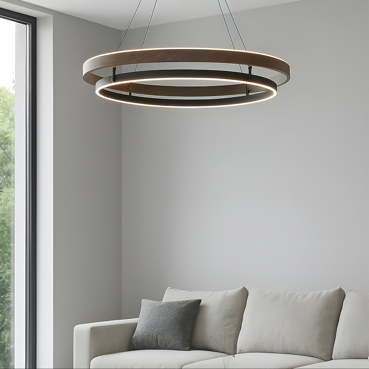 Niseko Chandelier Double Ring Design With LED Glow - image 3
