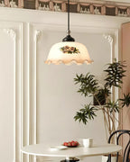 Belvia Vintage Floral Glass Pendant Light
