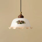 Belvia Vintage Floral Glass Pendant Light