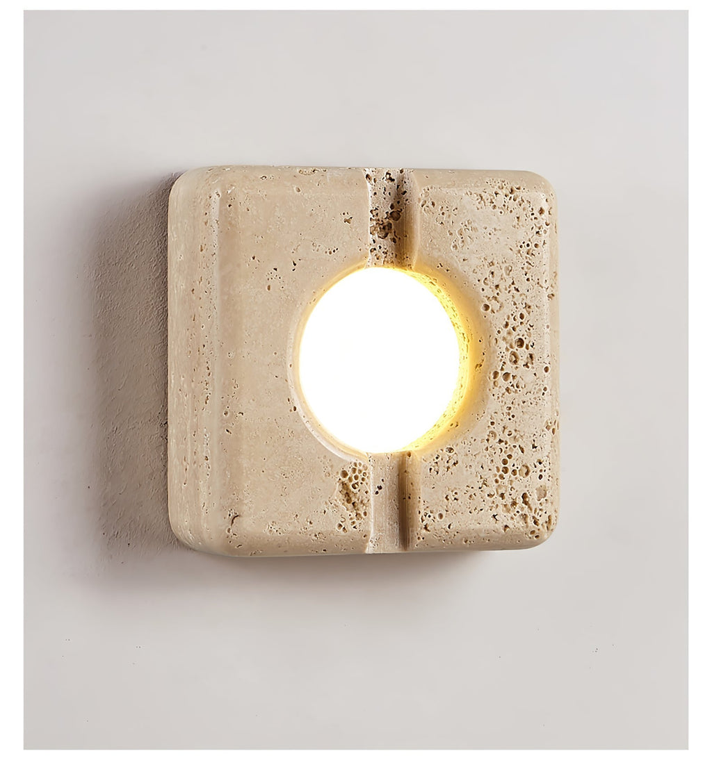 Olvenan Square Travertine Wall Light