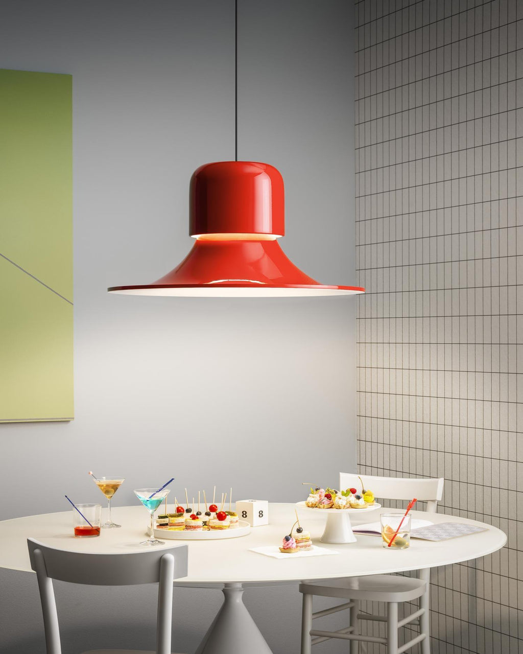 Nordisk Pendant Lamp Flared Red LED Modern