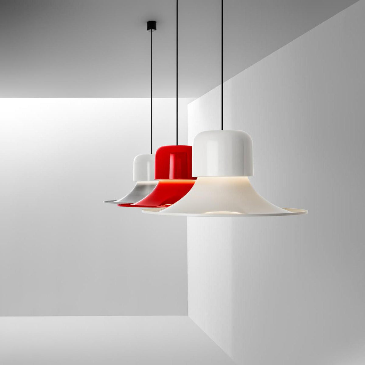 Nordisk Pendant Lamp Flared Red LED Modern