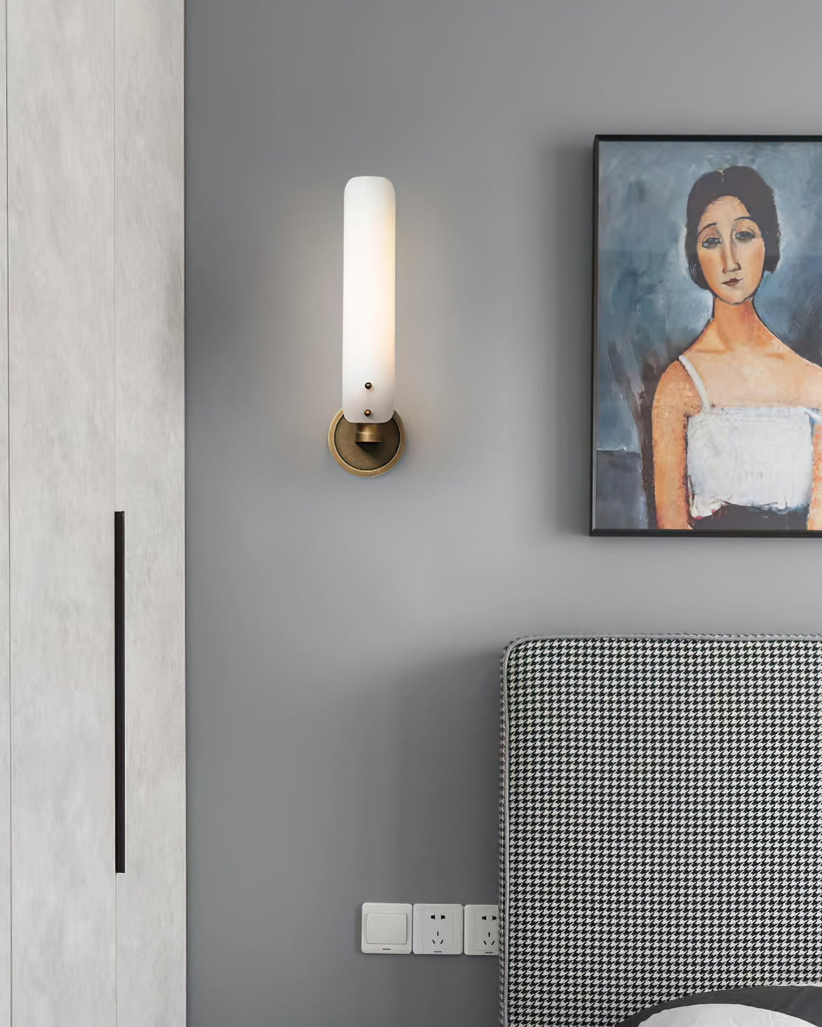Norwalk Wall Lamp Brass Base With Dual Glass Shades For Hallways