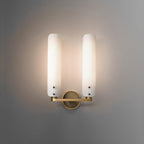 Norwalk Wall Lamp Brass Base With Dual Glass Shades For Hallways
