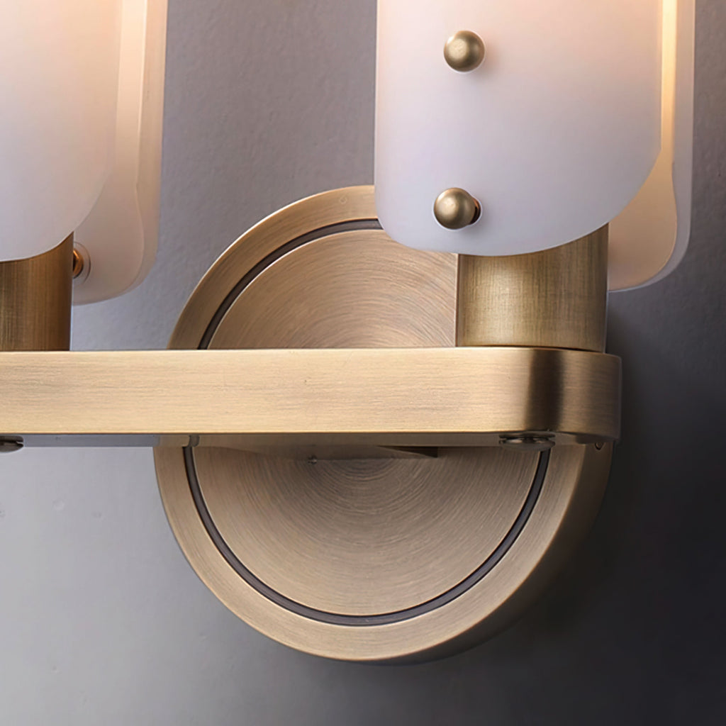 Norwalk Wall Lamp Brass Base With Dual Glass Shades For Hallways