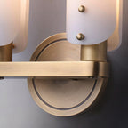Norwalk Wall Lamp Brass Base With Dual Glass Shades For Hallways