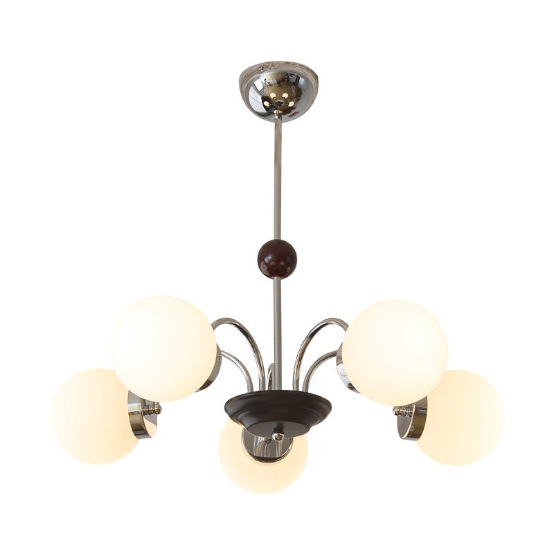 Lustra Chandelier Wood Glass Contemporary Curved