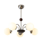Lustra Chandelier Wood Glass Contemporary Curved