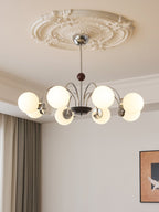 Lustra Chandelier Wood Glass Contemporary Curved