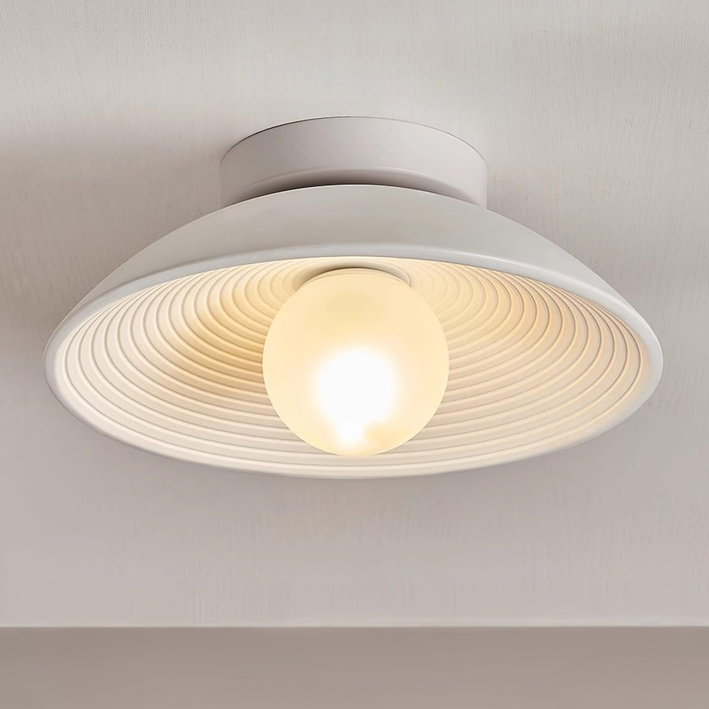Orvian Wooden Flush Mount Ceiling Light with Round Globe