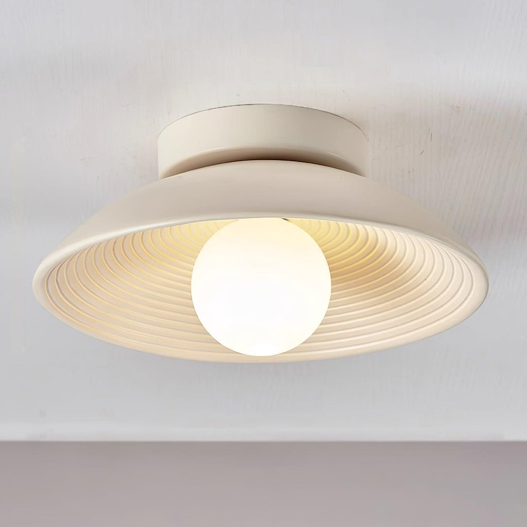 Orvian Wooden Flush Mount Ceiling Light with Round Globe