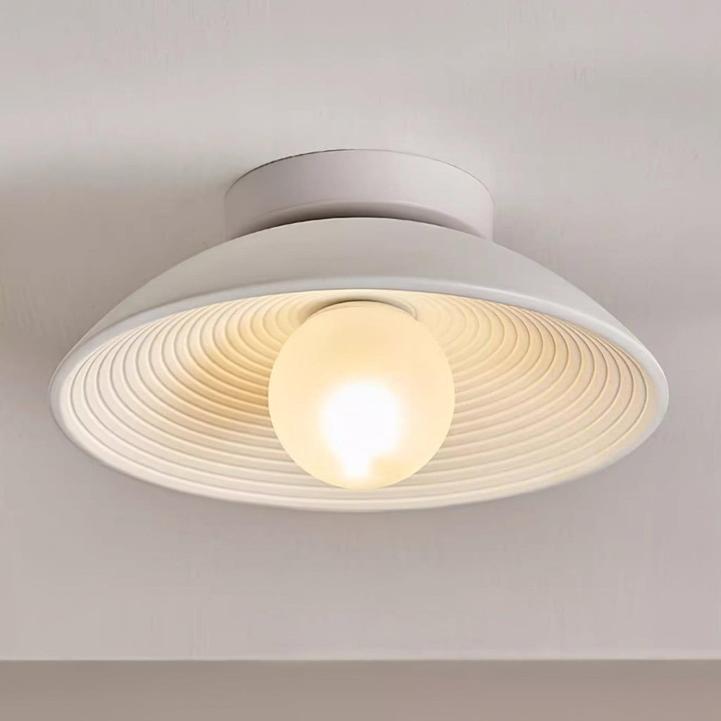 Orvian Wooden Flush Mount Ceiling Light with Round Globe