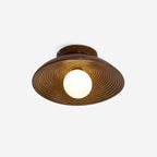 Orvian Wooden Flush Mount Ceiling Light with Round Globe