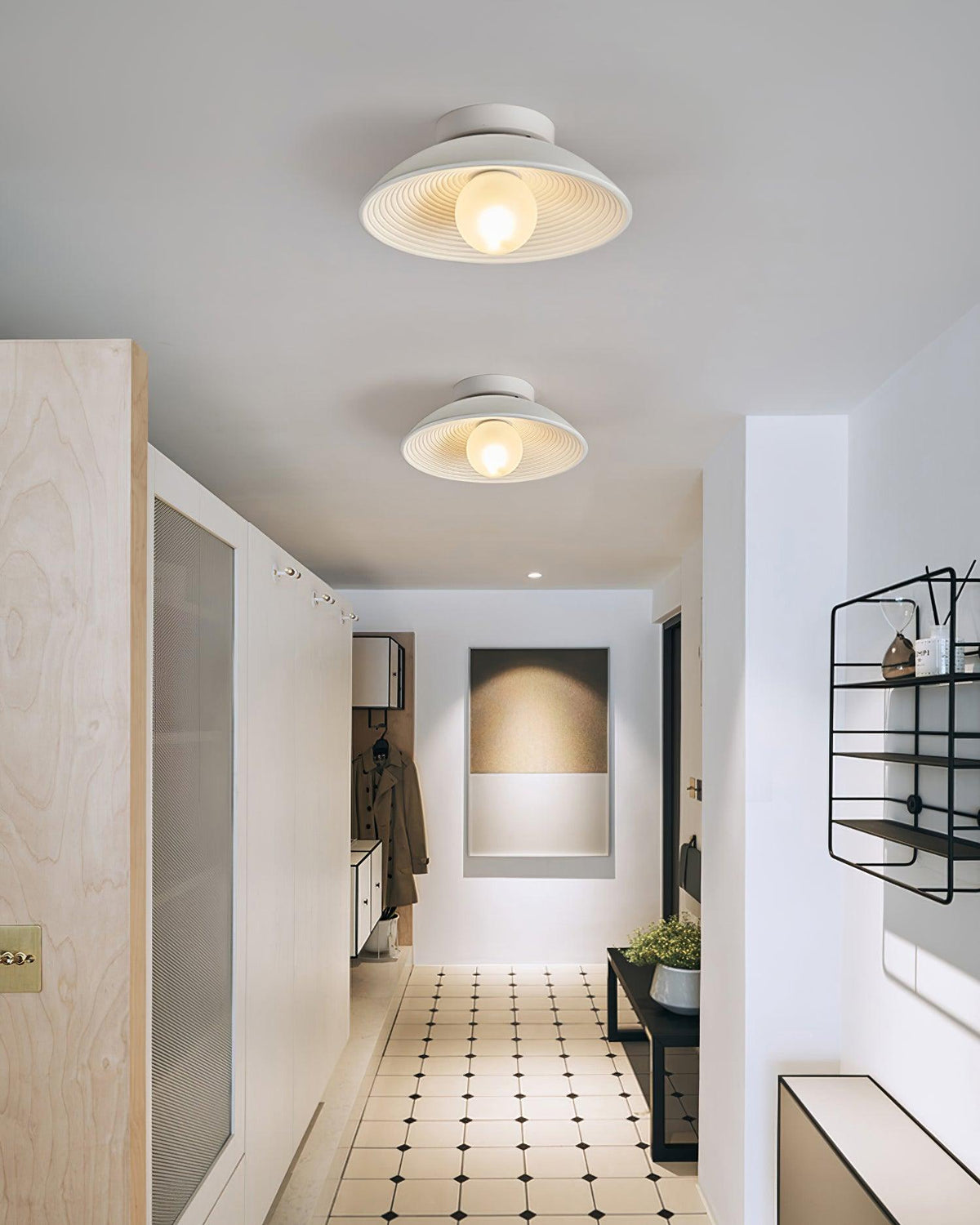 Orvian Wooden Flush Mount Ceiling Light with Round Globe