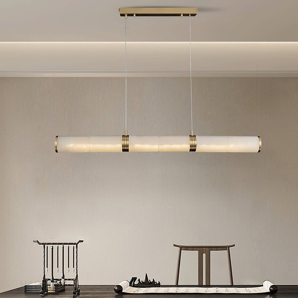 Eira Minimalist Alabaster Linear Pendant Light