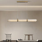 Eira Minimalist Alabaster Linear Pendant Light