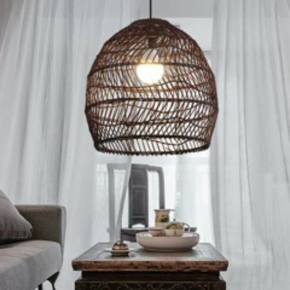 Ritta Design Retro LED Pendant Light Wood Wood Bedroom Living Room Study Room Hall