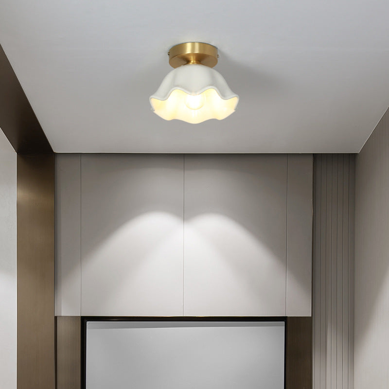Arisha Retro Flush Mount Brass Ceiling Light