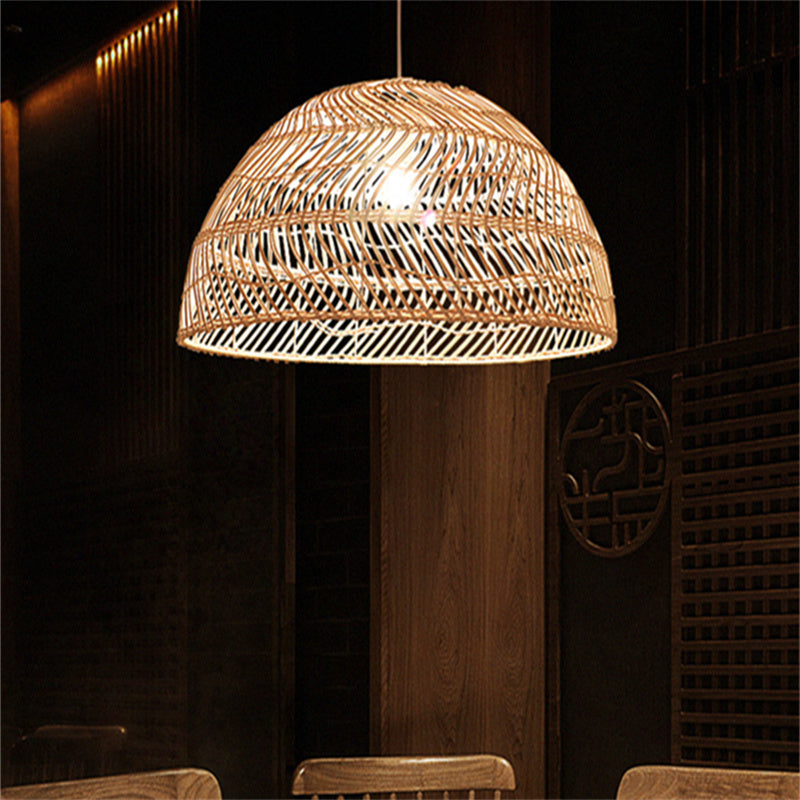 Ritta Retro Handmade Rattan Pendant Light Bedroom