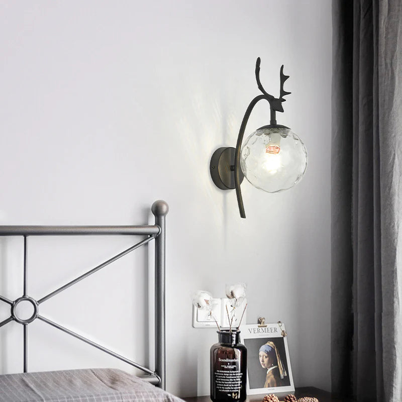 Valentina Modern Art Deer Bedside LED Indoor Wall Lamp Glass Living Room Bed Room Dining Room
