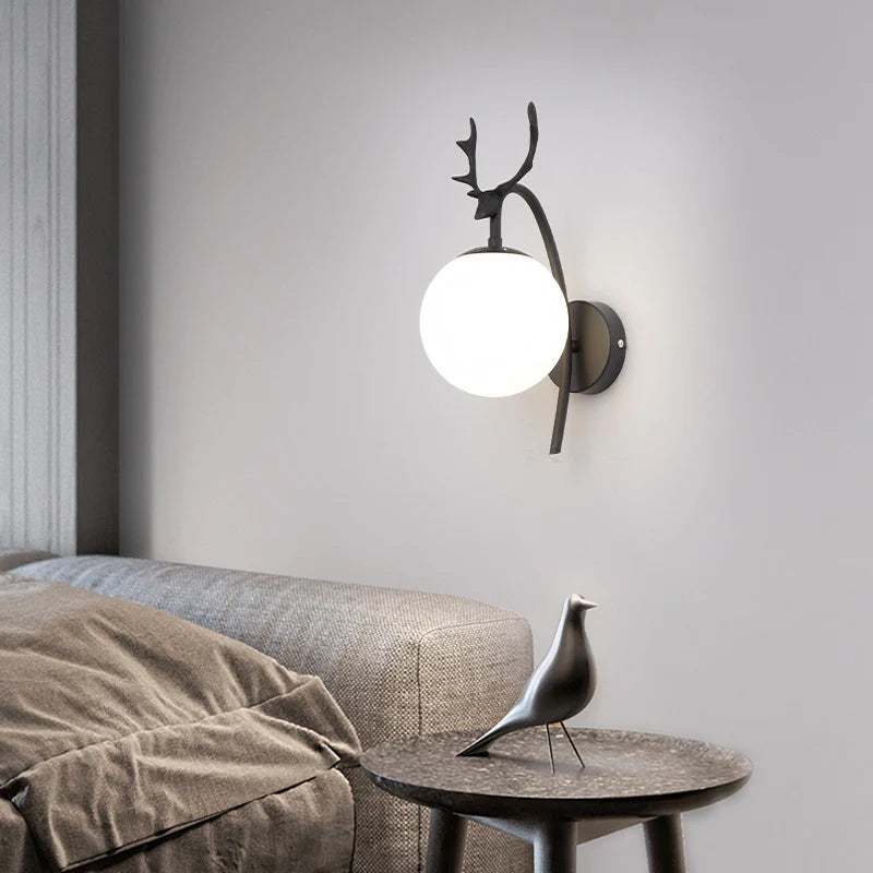 Valentina Modern Art Deer Bedside LED Indoor Wall Lamp Glass Living Room Bed Room Dining Room