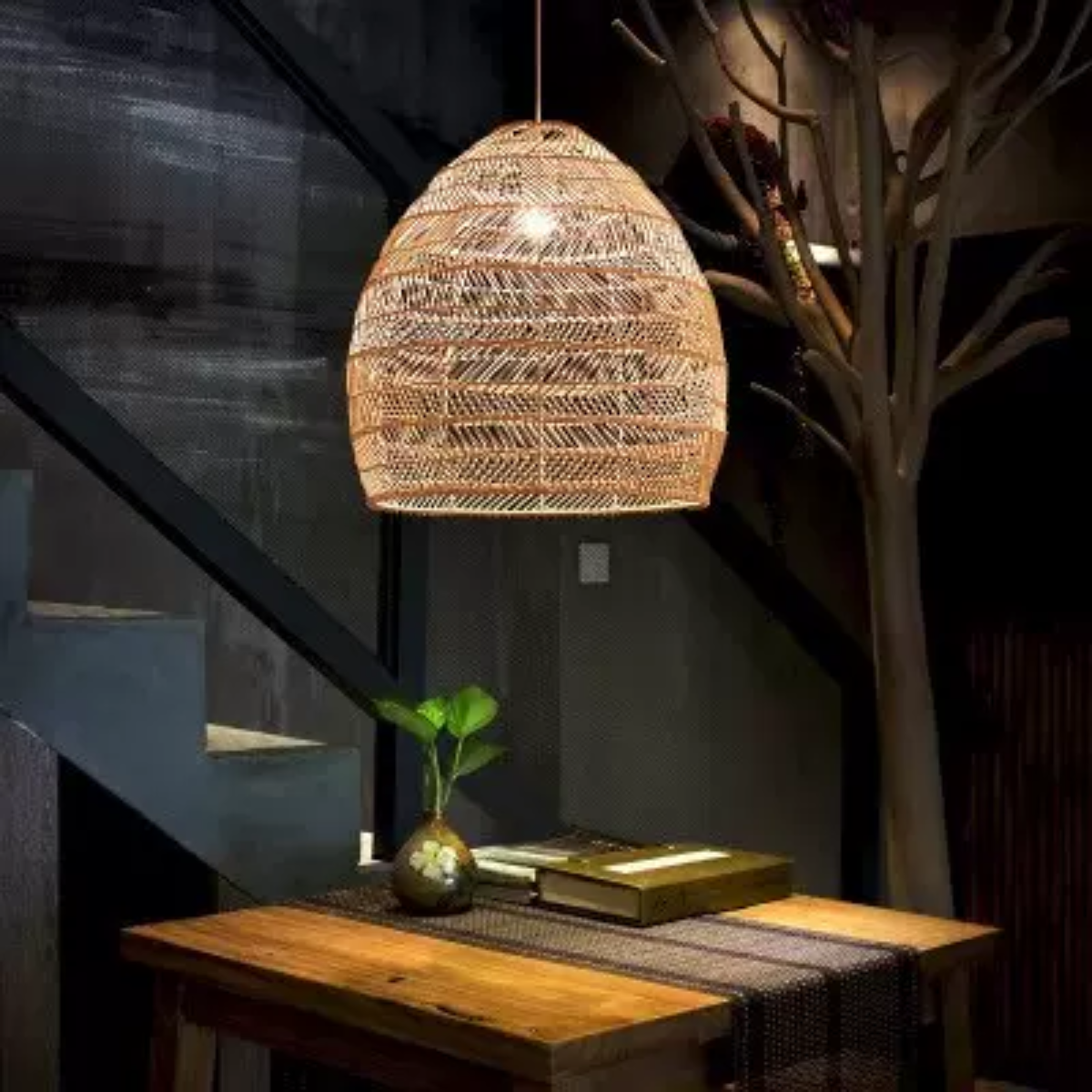 Ritta Design Retro LED Pendant Light Wood Wood Bedroom Living Room Study Room Hall
