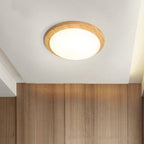 Muto Modern Simple Flush Mount Ceiling Light Wood Acrylic Dining Room