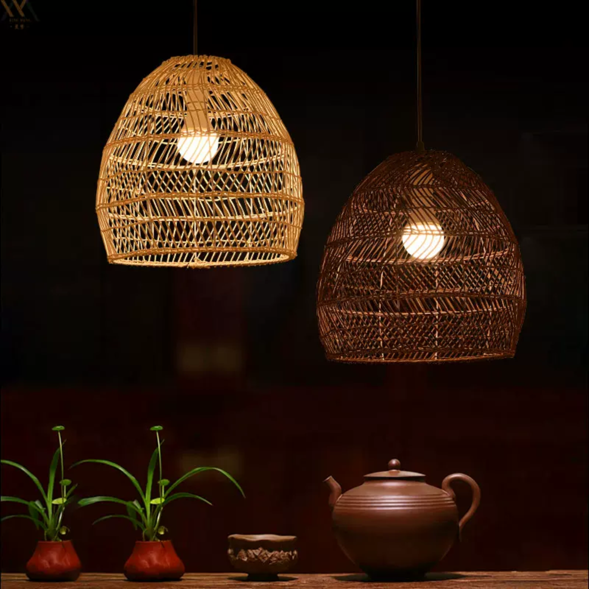 Ritta Design Retro LED Pendant Light Wood Wood Bedroom Living Room Study Room Hall