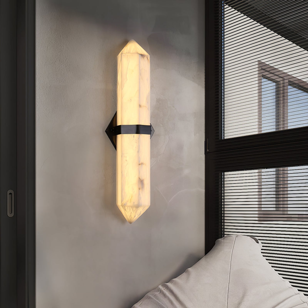 Lustra Wall Light Alabaster Brass for Bedroom