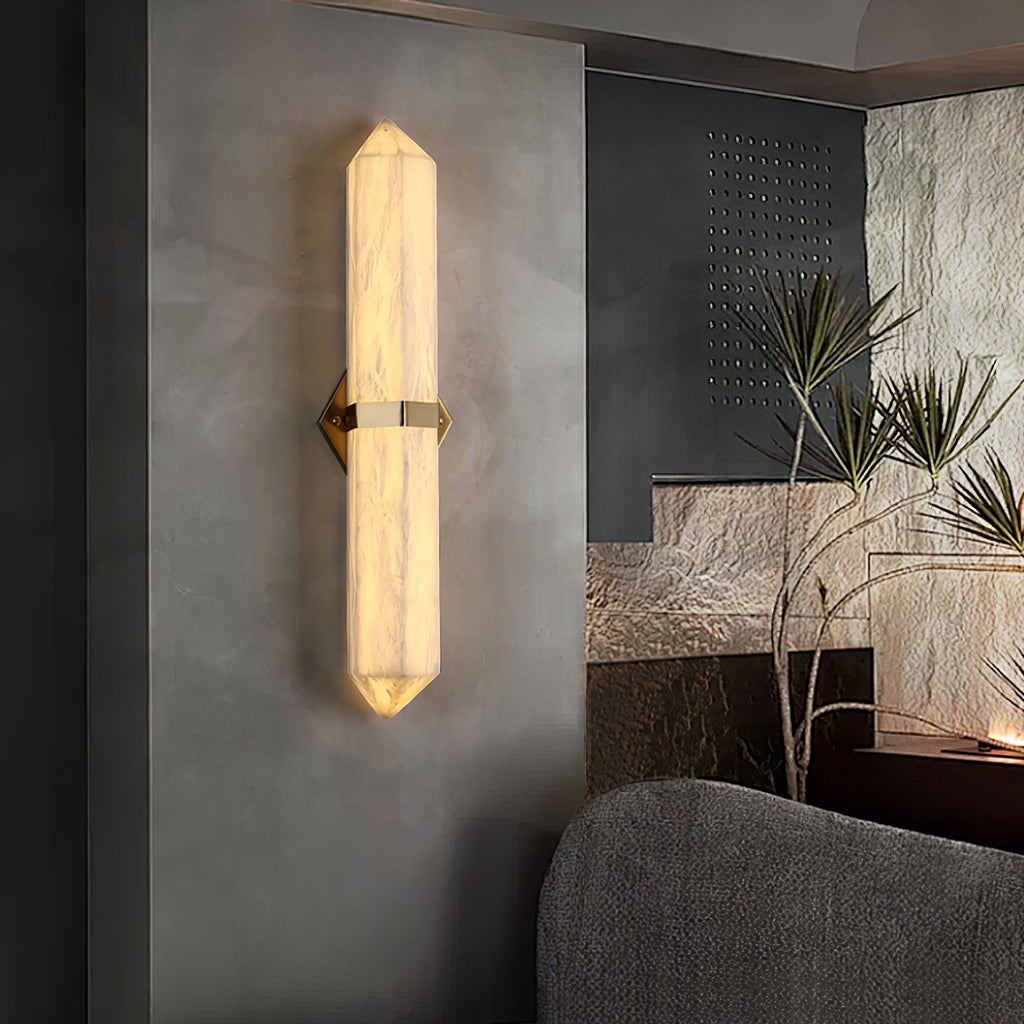 Lustra Wall Light Alabaster Brass for Bedroom