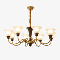 Ciphaen Traditional Elegance Vintage Wood Glass Chandelier