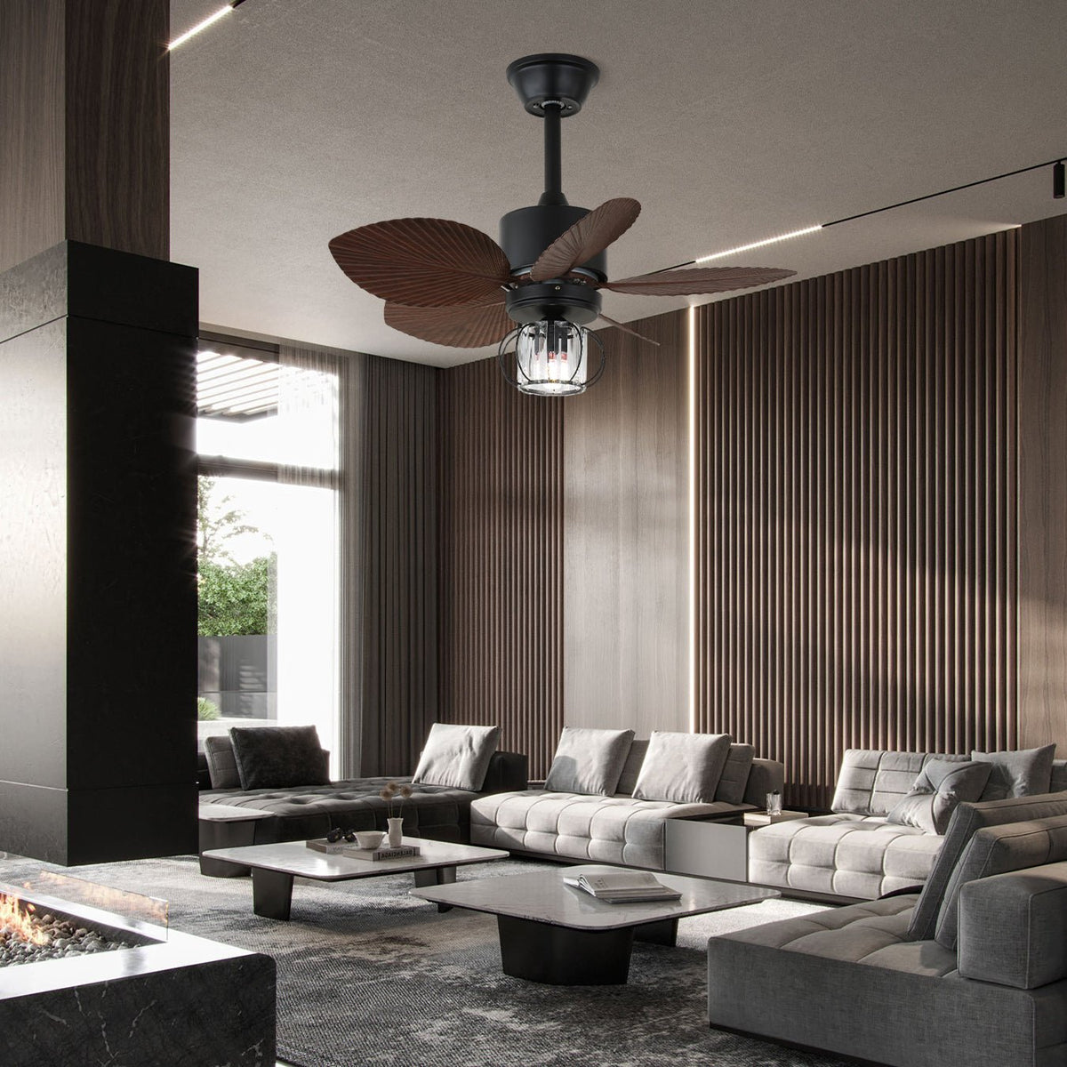 Caden Industrial Ceiling Fan Light