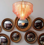 Aurora Chandelier Pink Murano Glass Layered Vintage Luxury