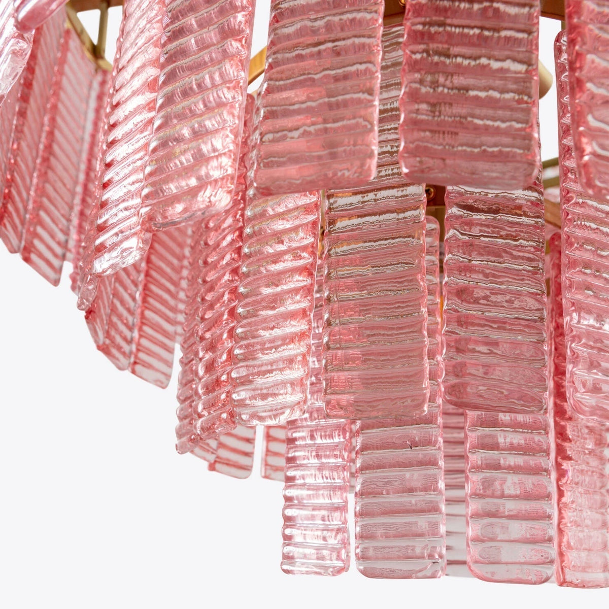 Aurora Chandelier Pink Murano Glass Layered Vintage Luxury