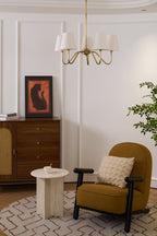 Viraean Vintage Industrial Brass Fabric Chandelier